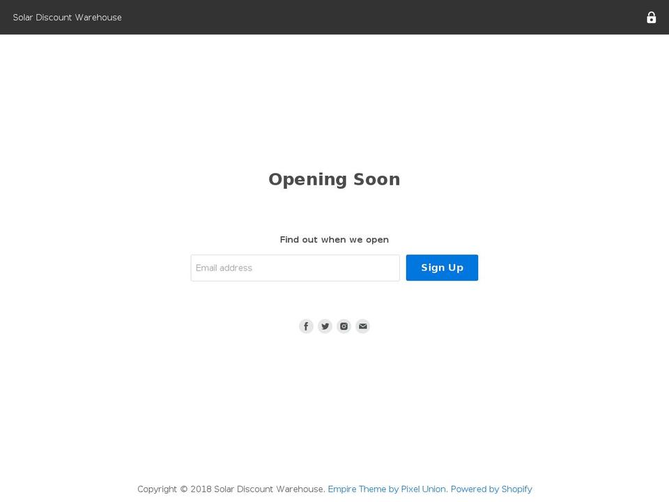 solardiscountwarehouse.com — Shopify storefront screenshot