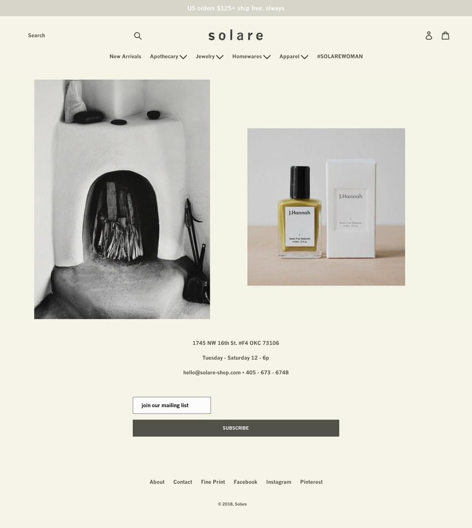 solare-shop.com shopify website screenshot