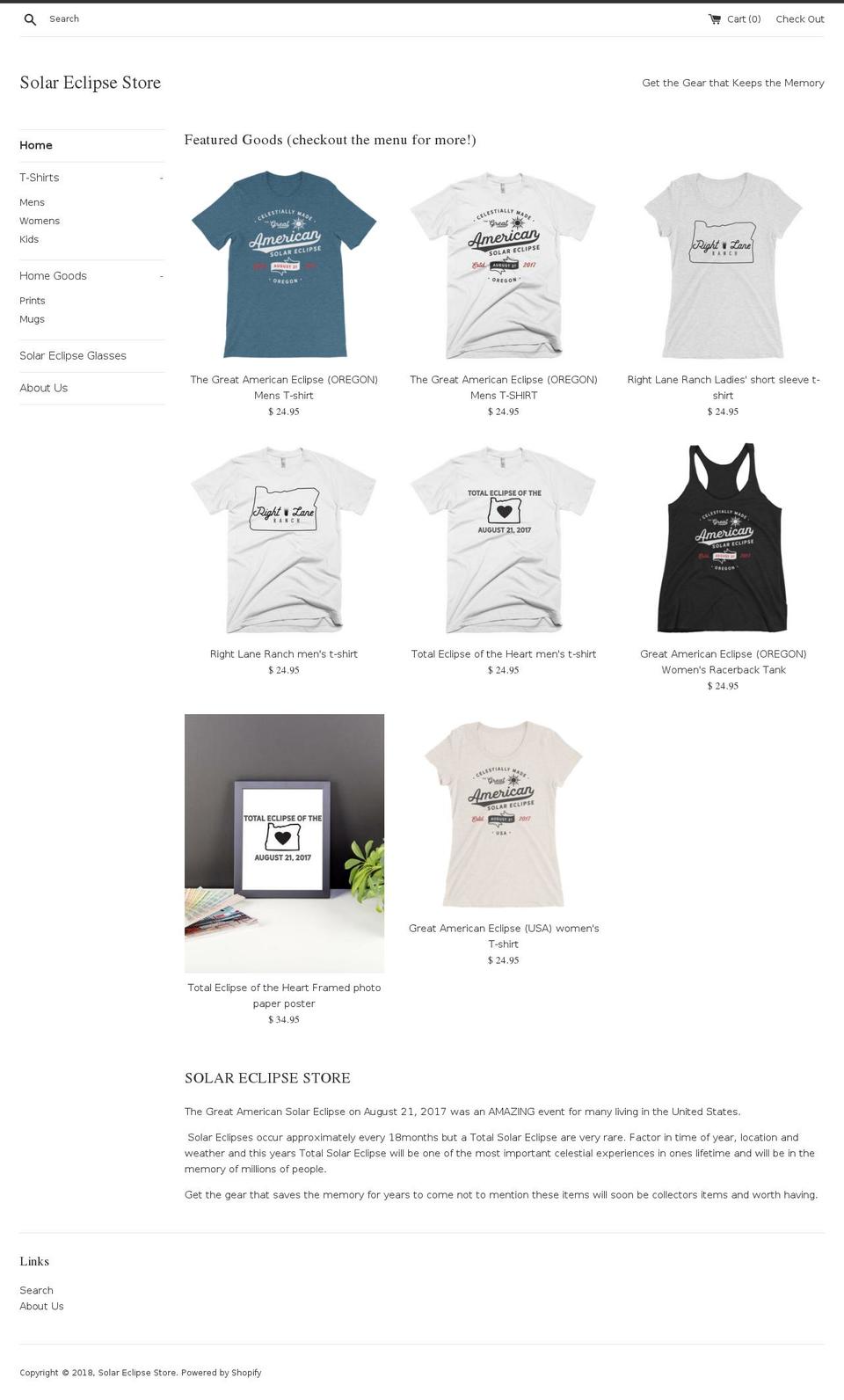 solareclipsestore.com — Shopify storefront screenshot