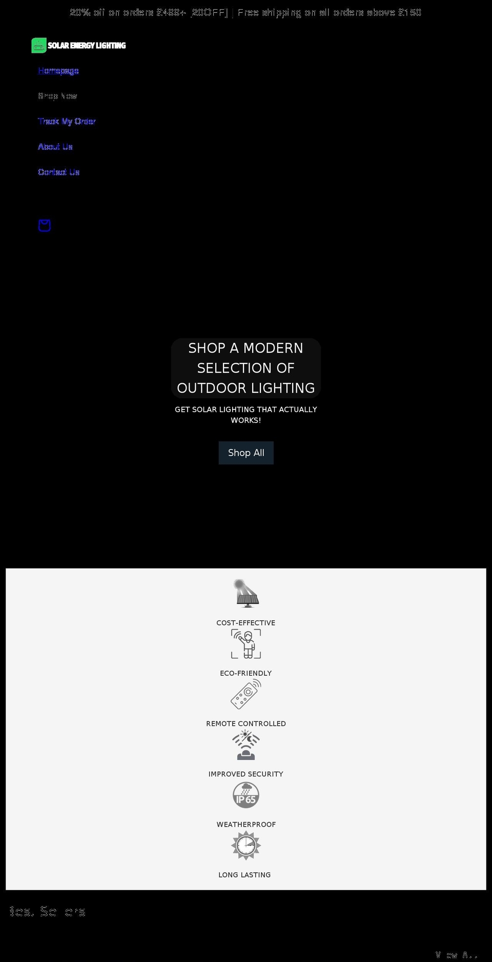 solarenergylighting.co.uk shopify website screenshot