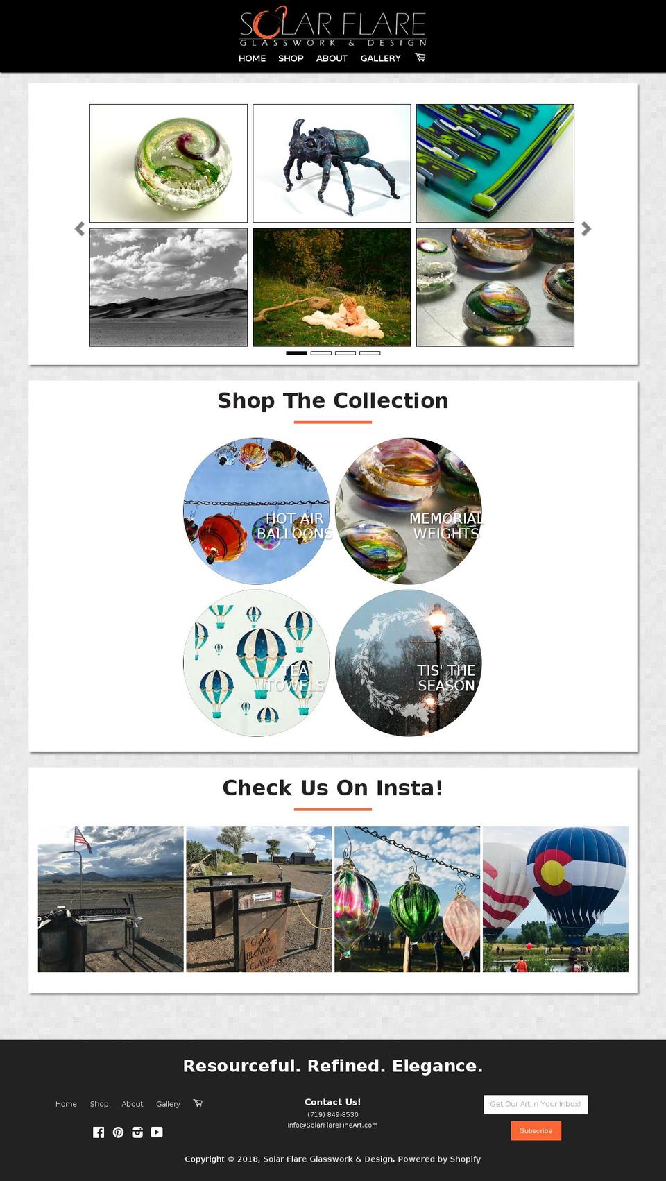 solarflarefineart.com — Shopify storefront screenshot