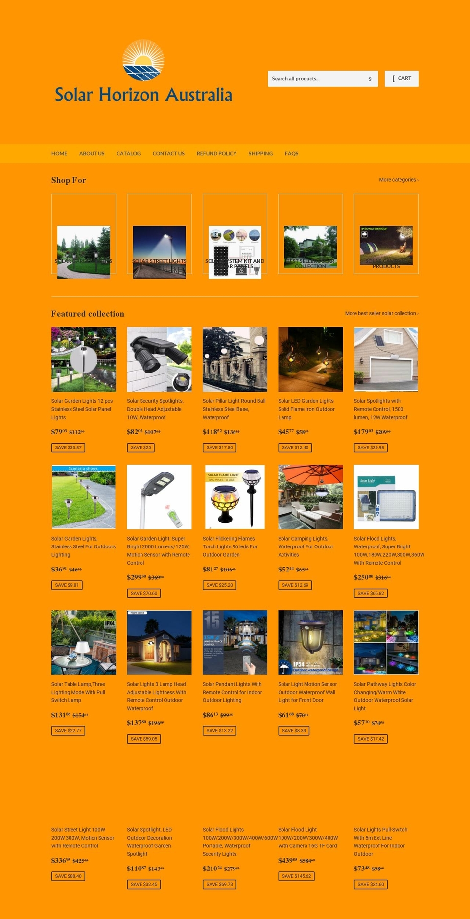 solarhorizonaustralia.com — Shopify storefront screenshot