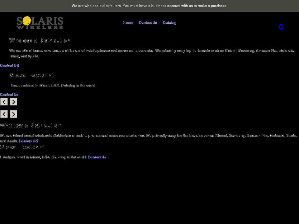 solariswireless.com shopify website screenshot