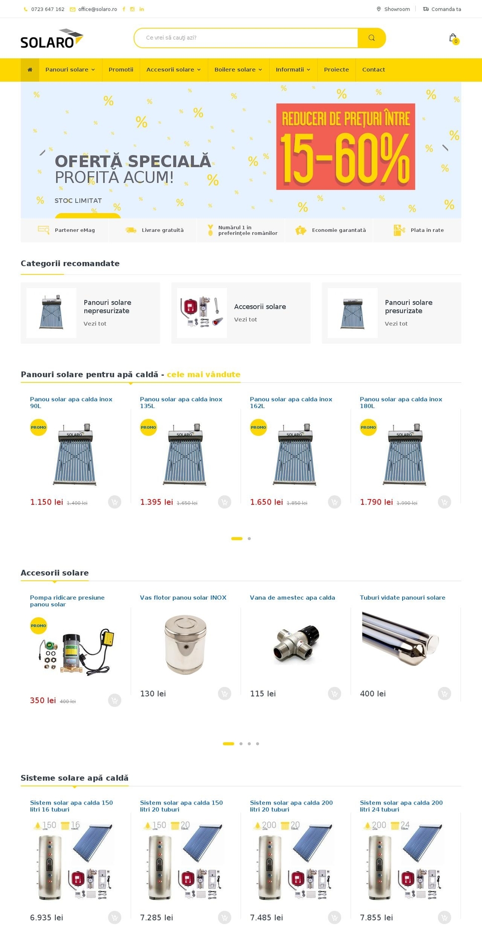 solaro.ro shopify website screenshot