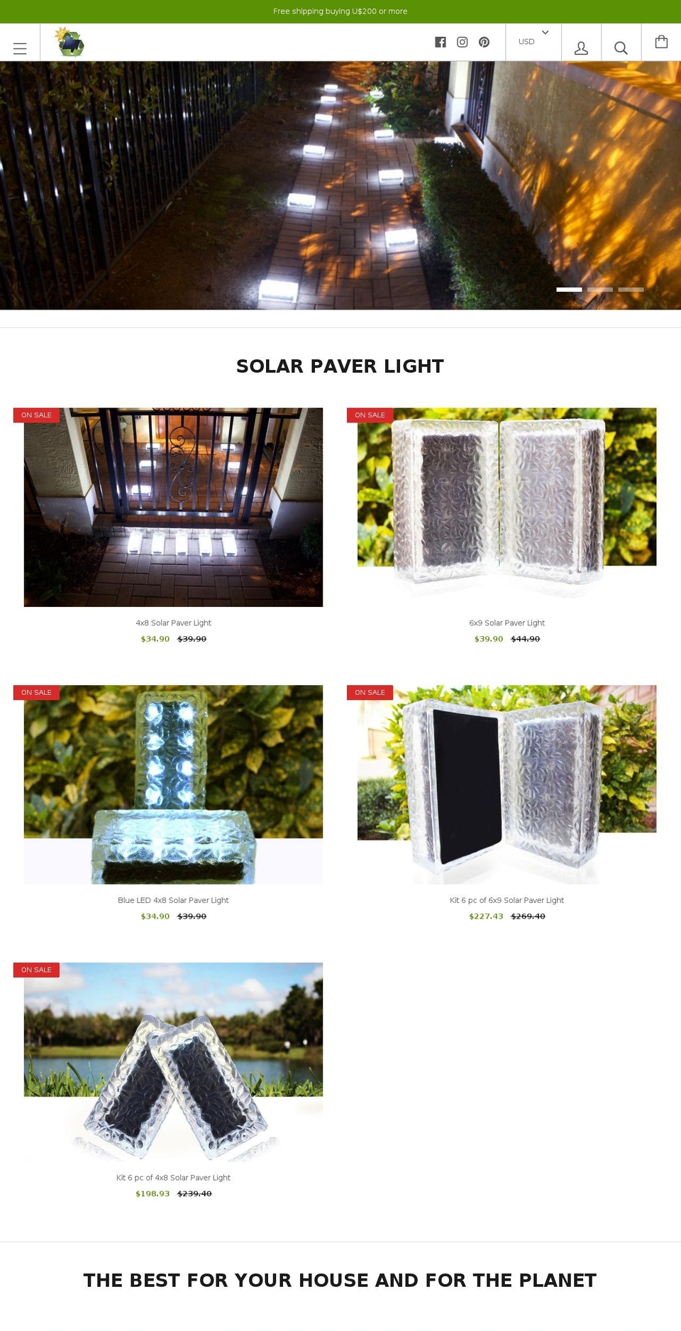 solarpaverlight.com shopify website screenshot