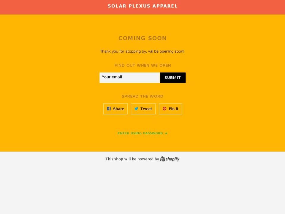 solarplexusapparel.com — Shopify storefront screenshot