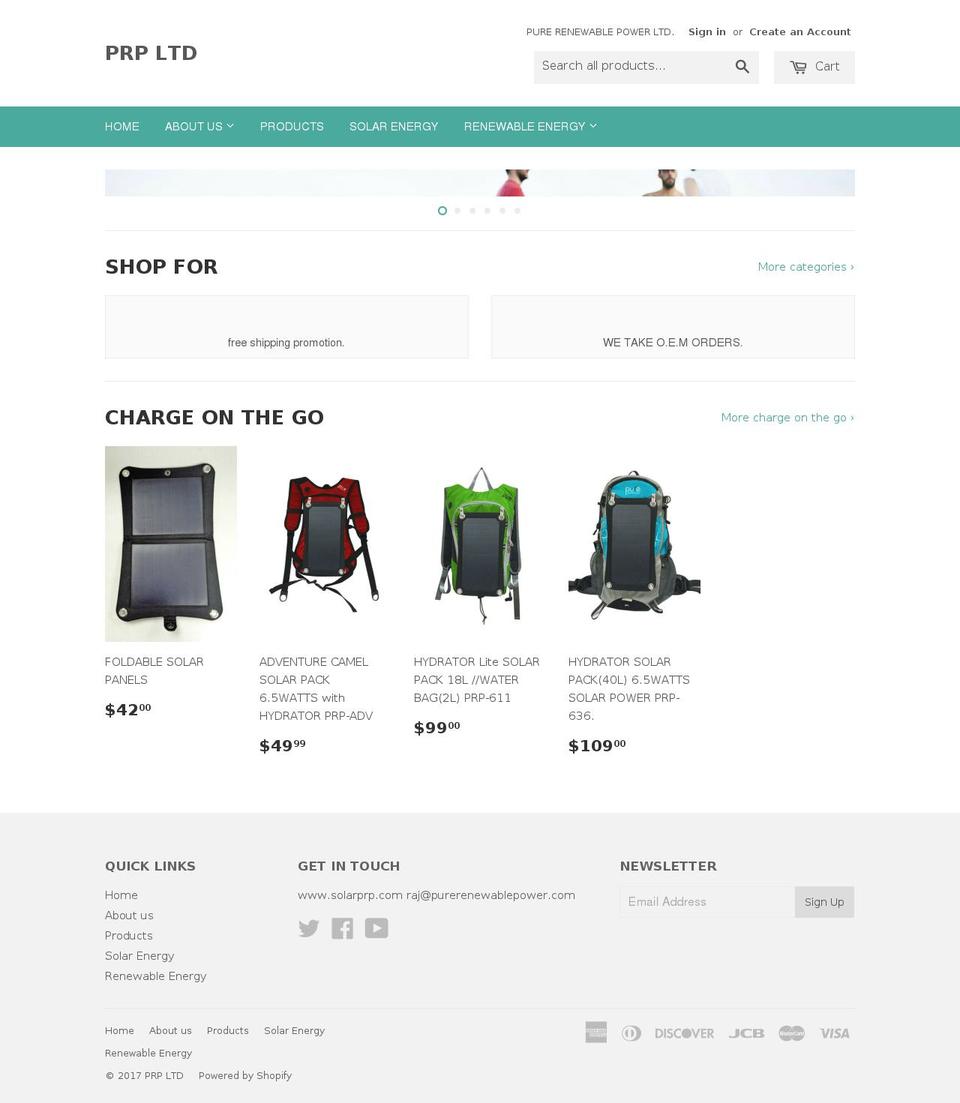 solarprp.net shopify website screenshot