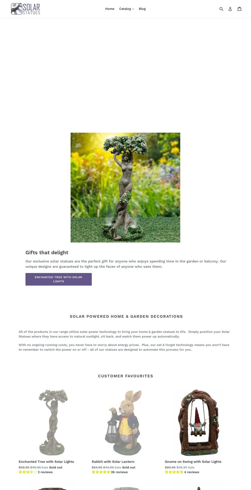 solarstatues.com.au shopify website screenshot