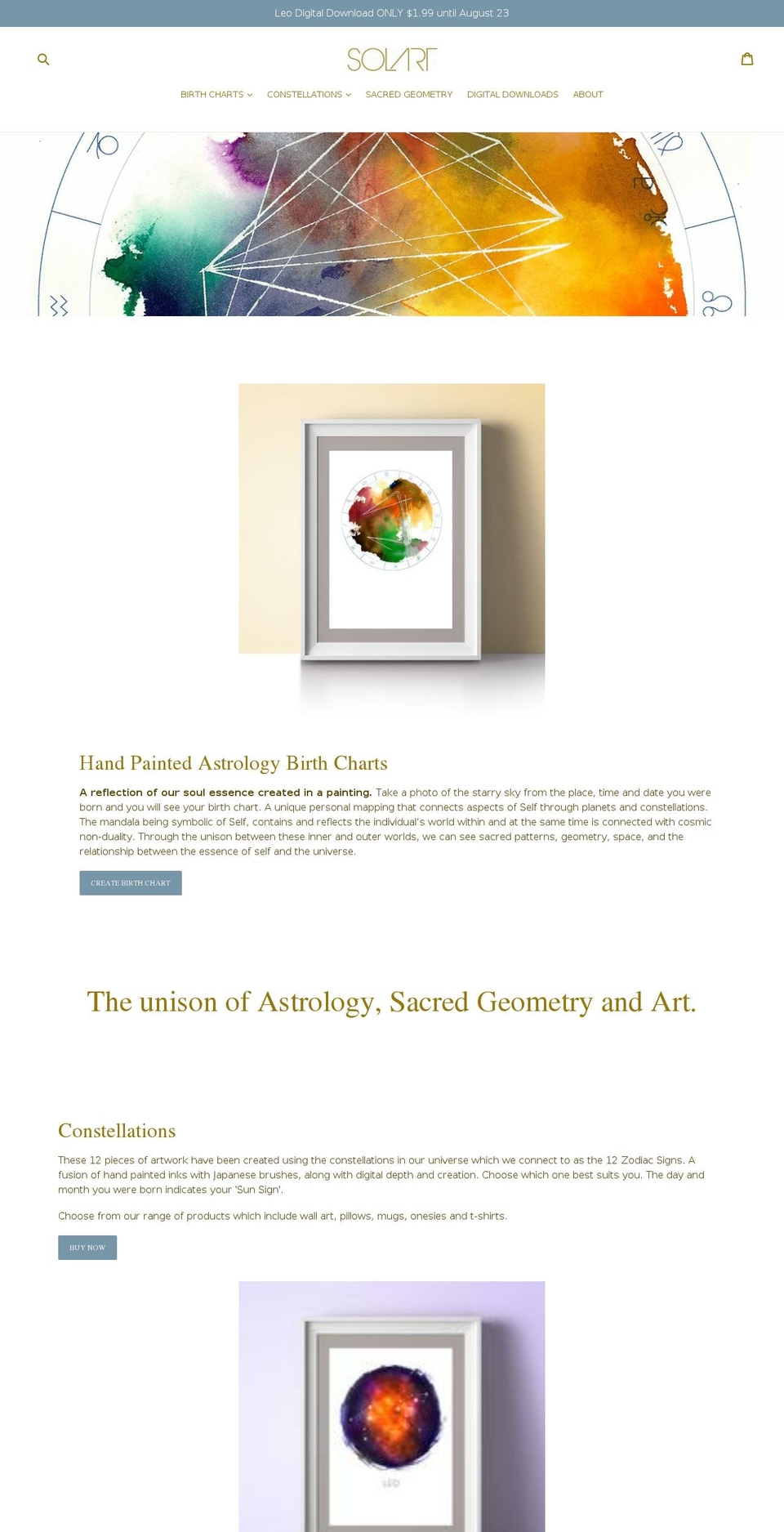 solart.gallery shopify website screenshot
