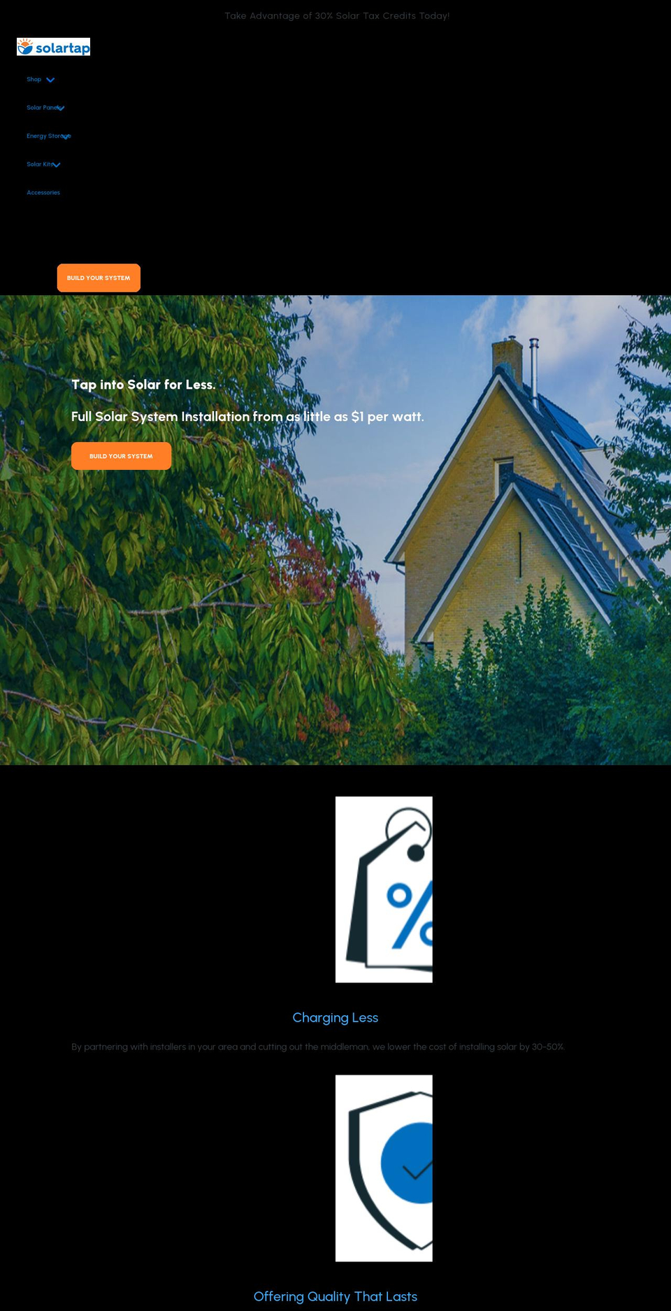 solartap.com shopify website screenshot