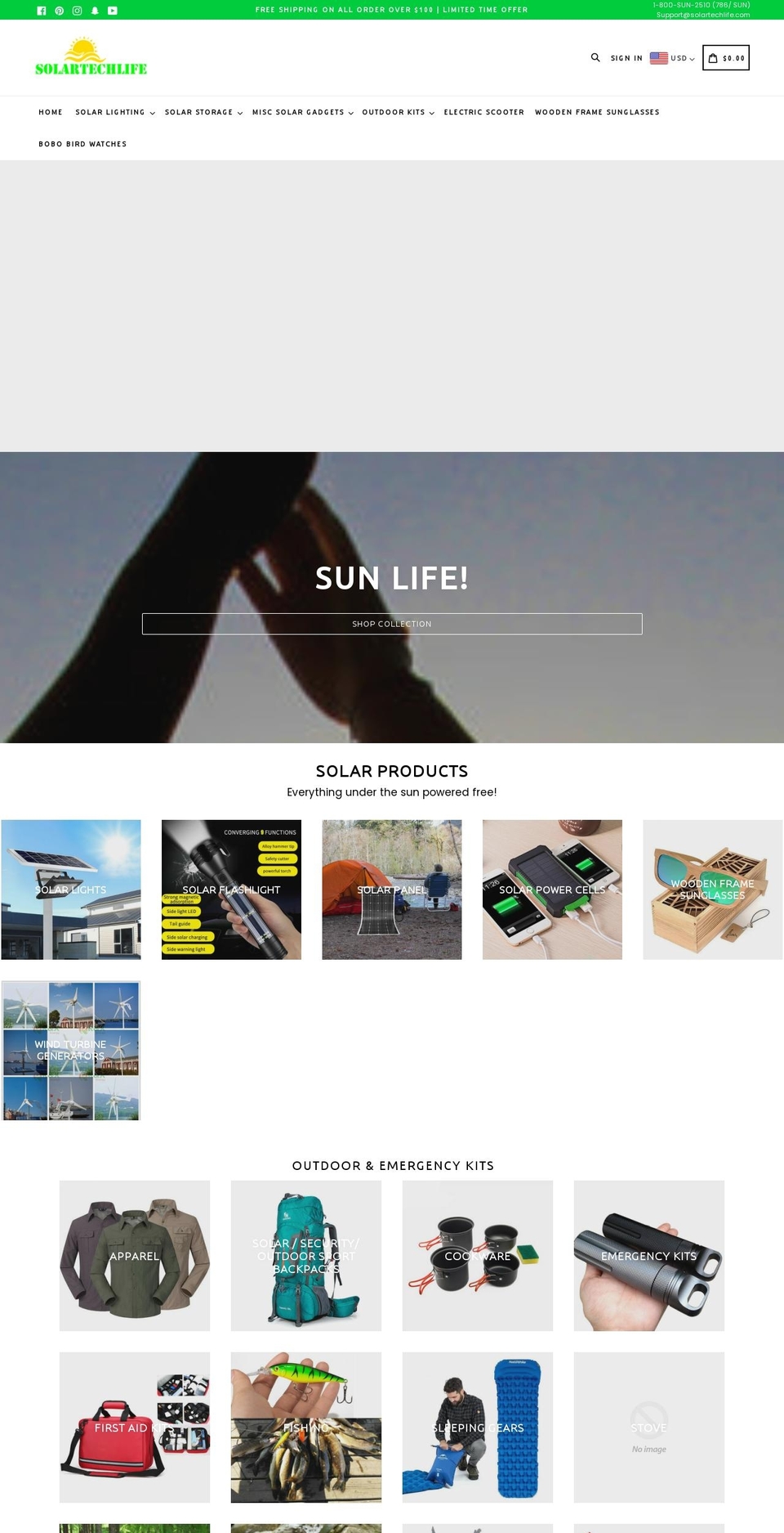solartechlife.com shopify website screenshot