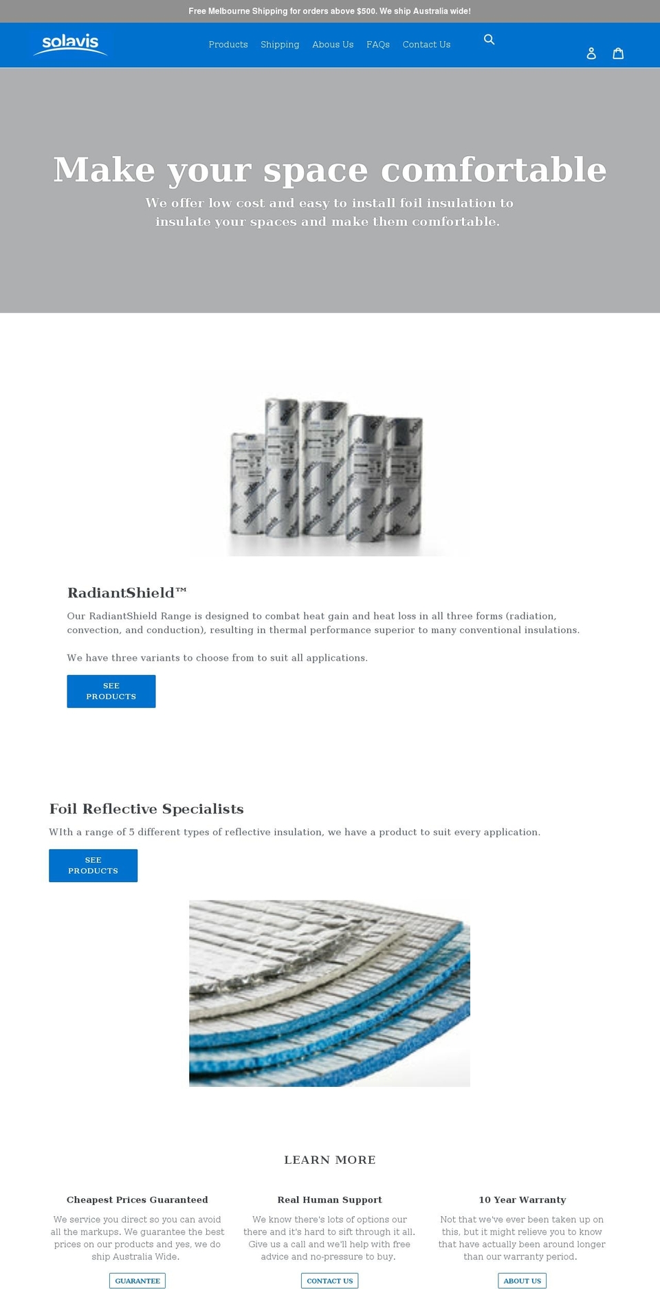 solavis.com.au shopify website screenshot