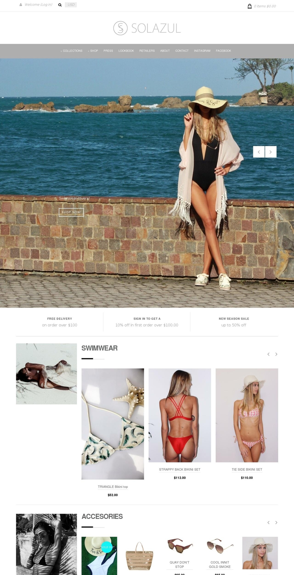 solazulswimwear.com — Shopify storefront screenshot