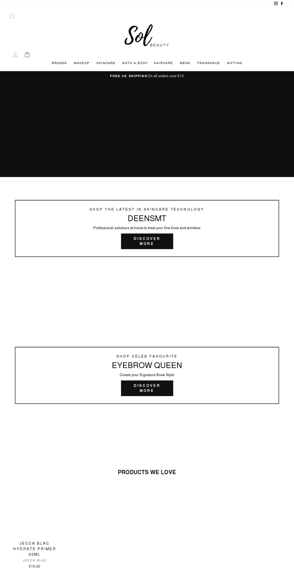 solbeauty.co.uk shopify website screenshot