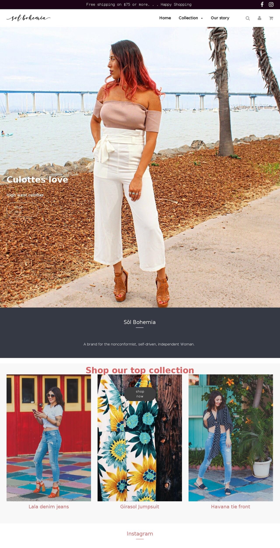 solbohemia.com shopify website screenshot