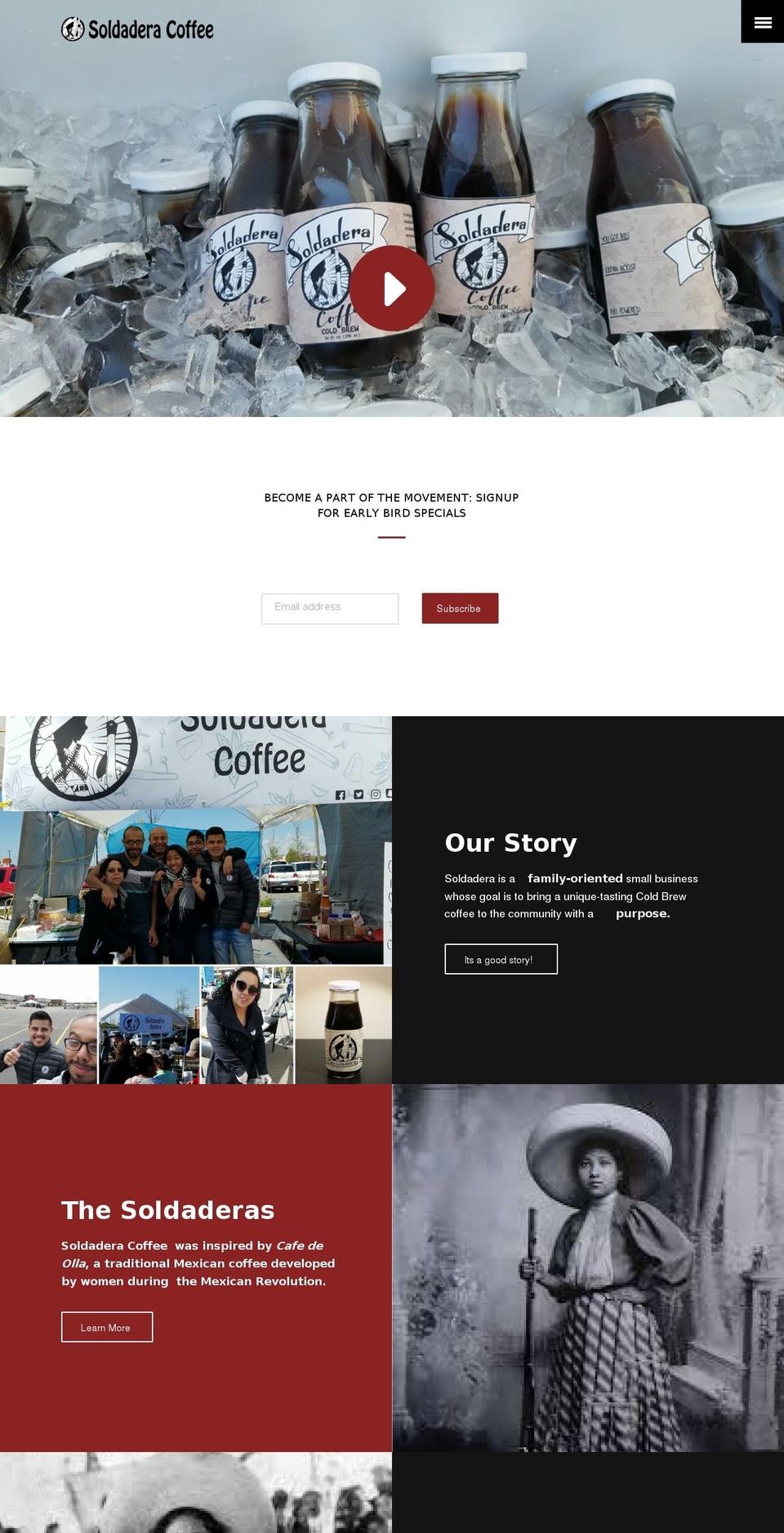 soldaderacoffee.com — Shopify storefront screenshot