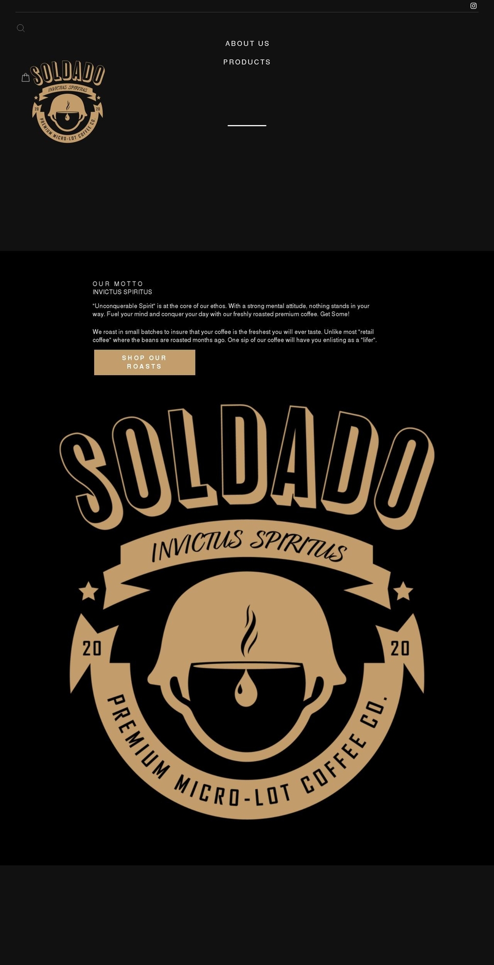 soldadocoffee.com shopify website screenshot