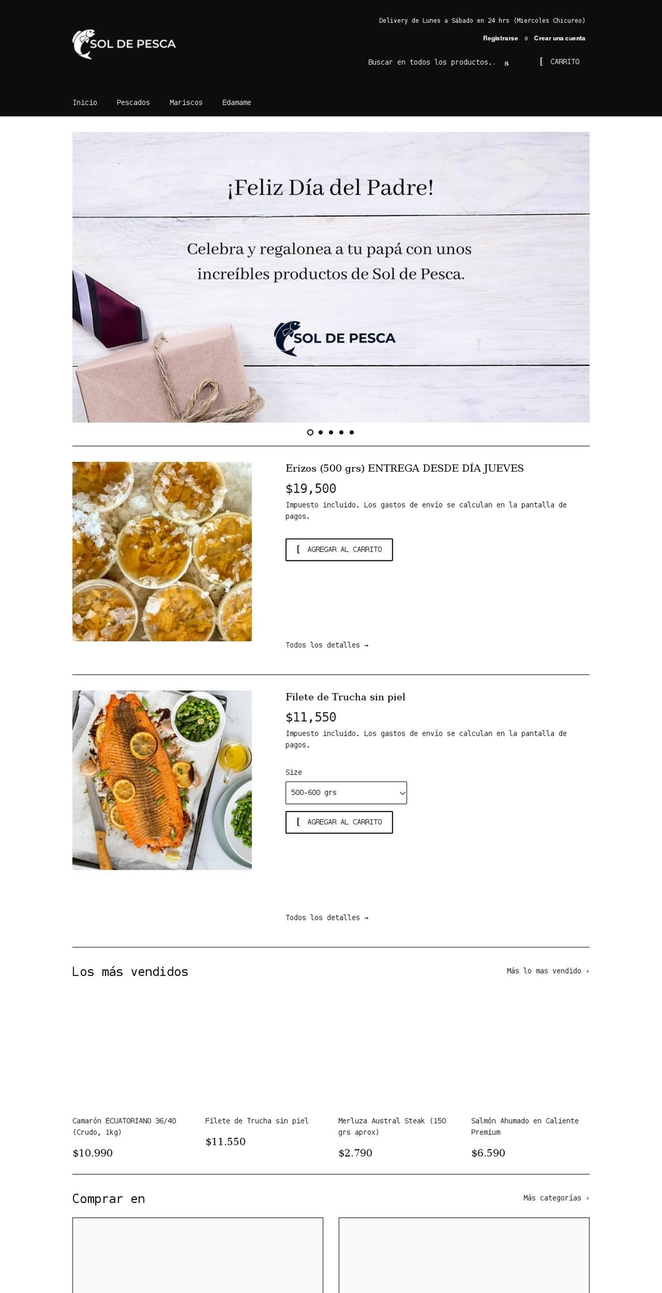 soldepesca.com shopify website screenshot