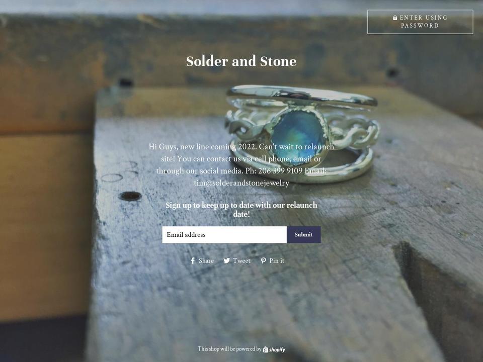 solderandstonejewelry.com — Shopify storefront screenshot