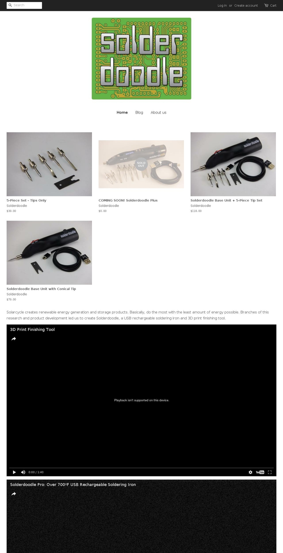 solderdoodle.com shopify website screenshot