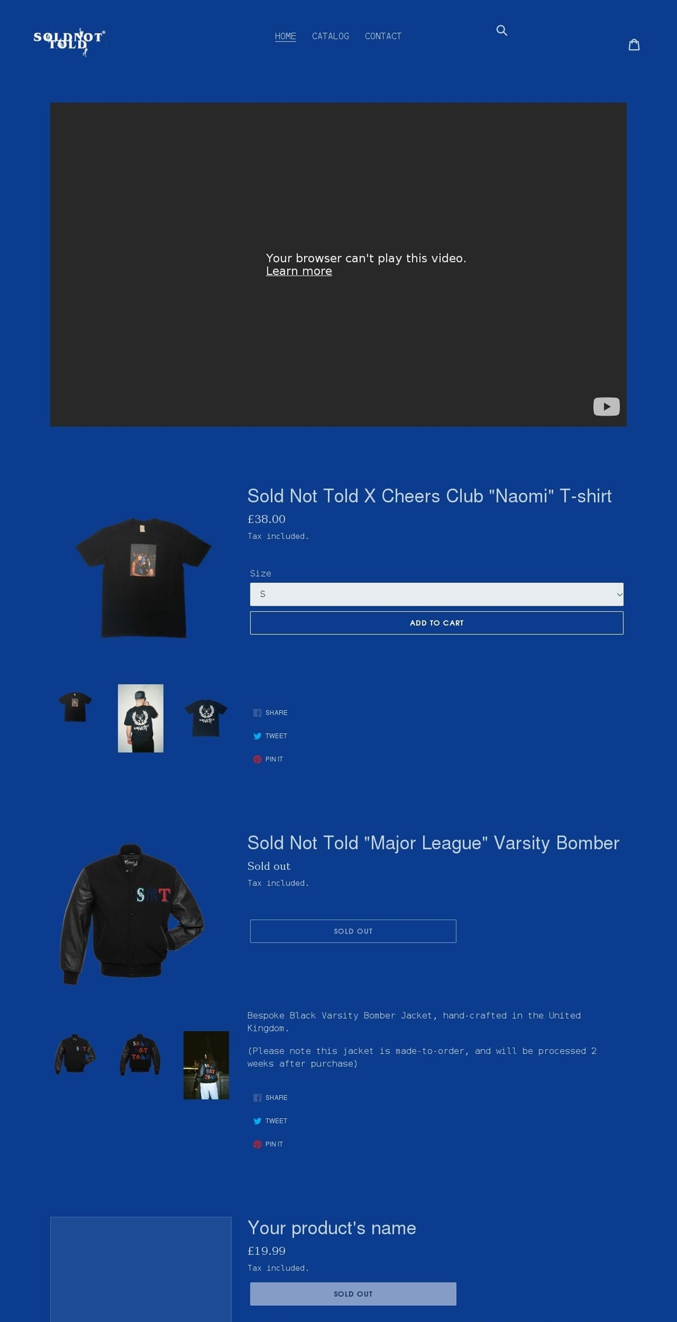 soldnott0ld.com shopify website screenshot