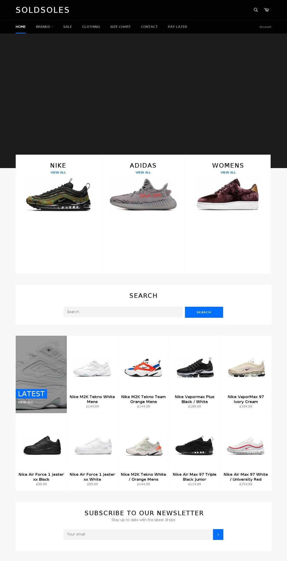 soldsoles.co.uk shopify website screenshot