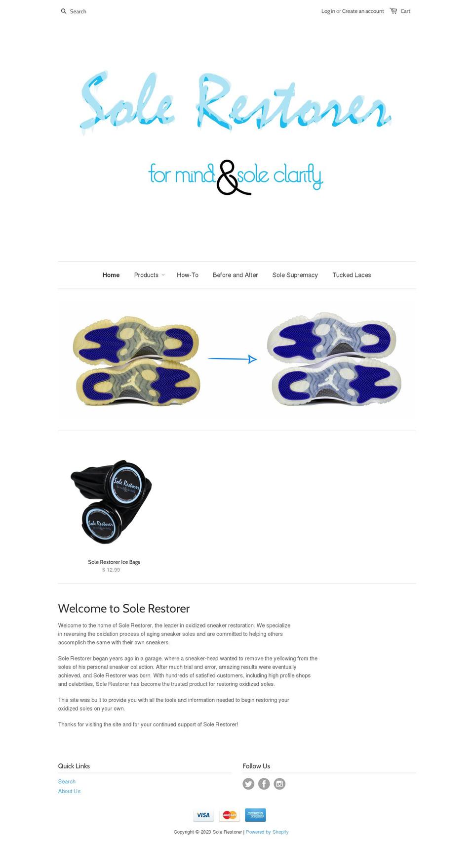 sole-restorer.myshopify.com shopify website screenshot