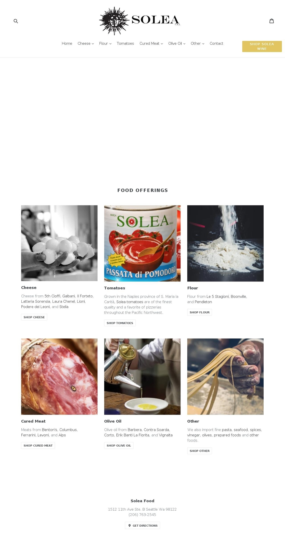 Header Button Shopify theme site example soleafood.com