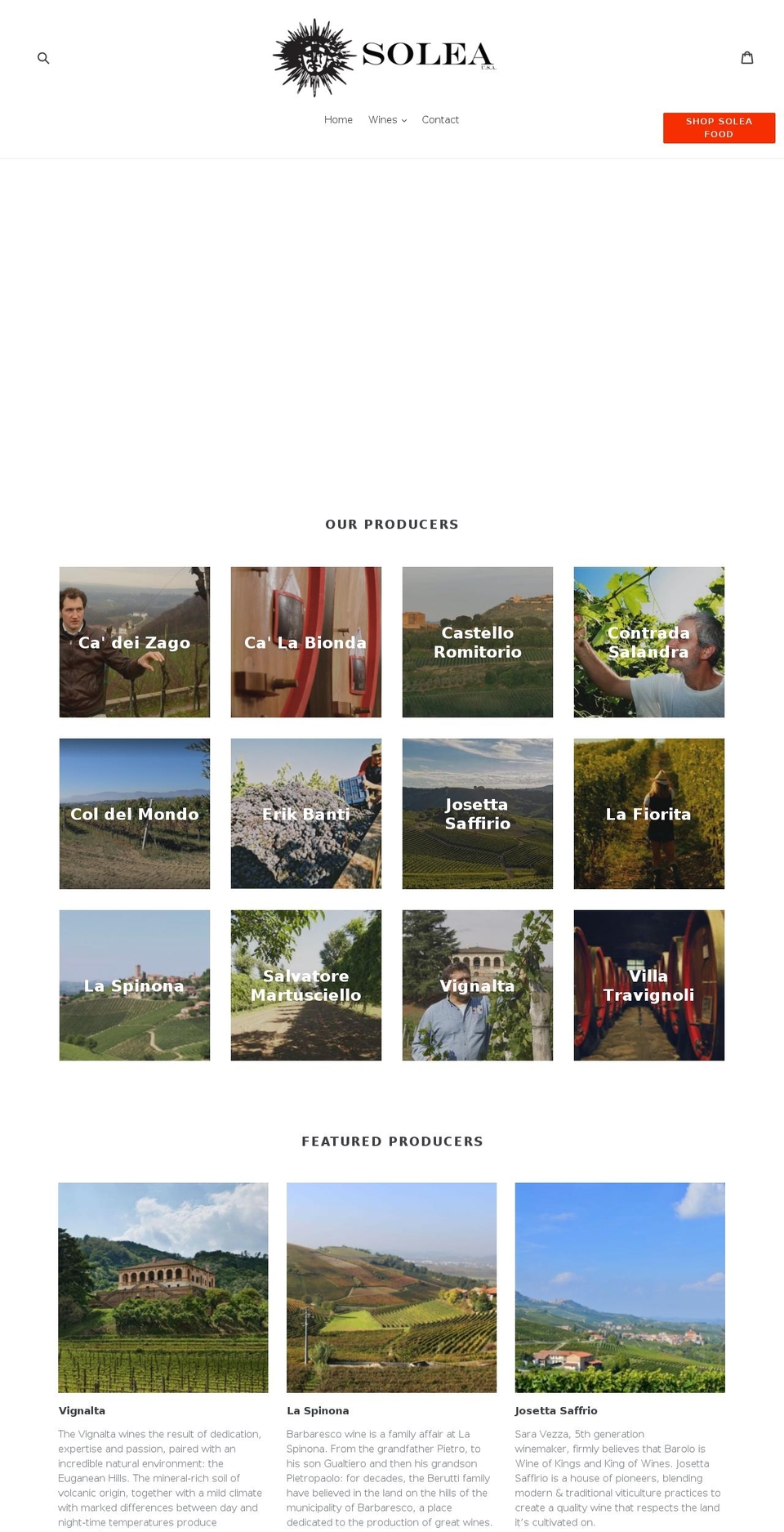 Header Button Shopify theme site example soleawine.com
