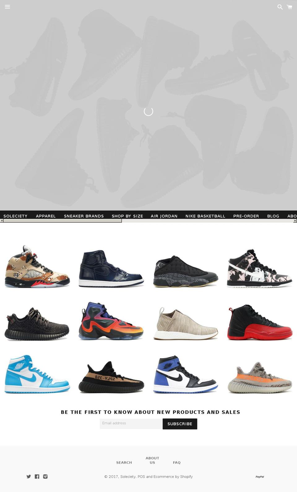 solecietyshop.com shopify website screenshot
