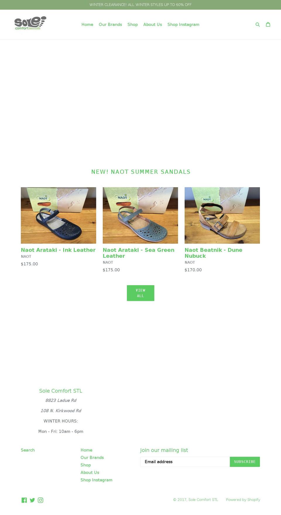 solecomfortstl.com shopify website screenshot