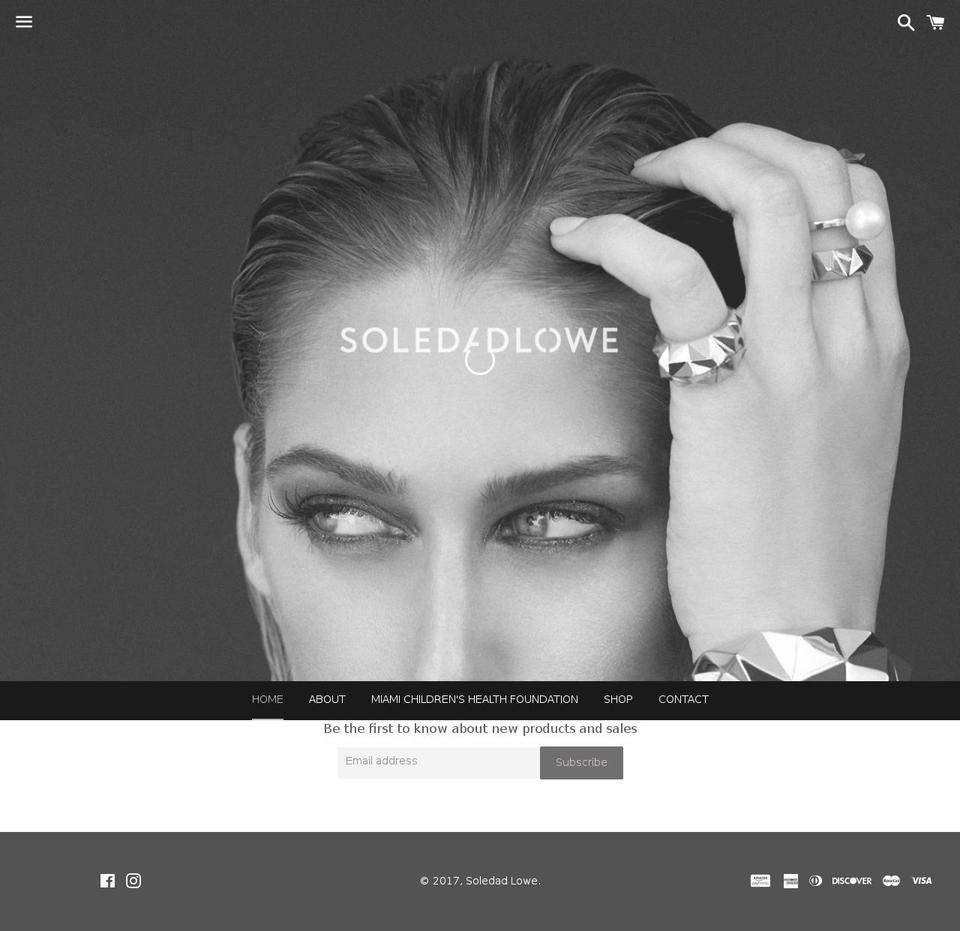 soledadlowe.com shopify website screenshot
