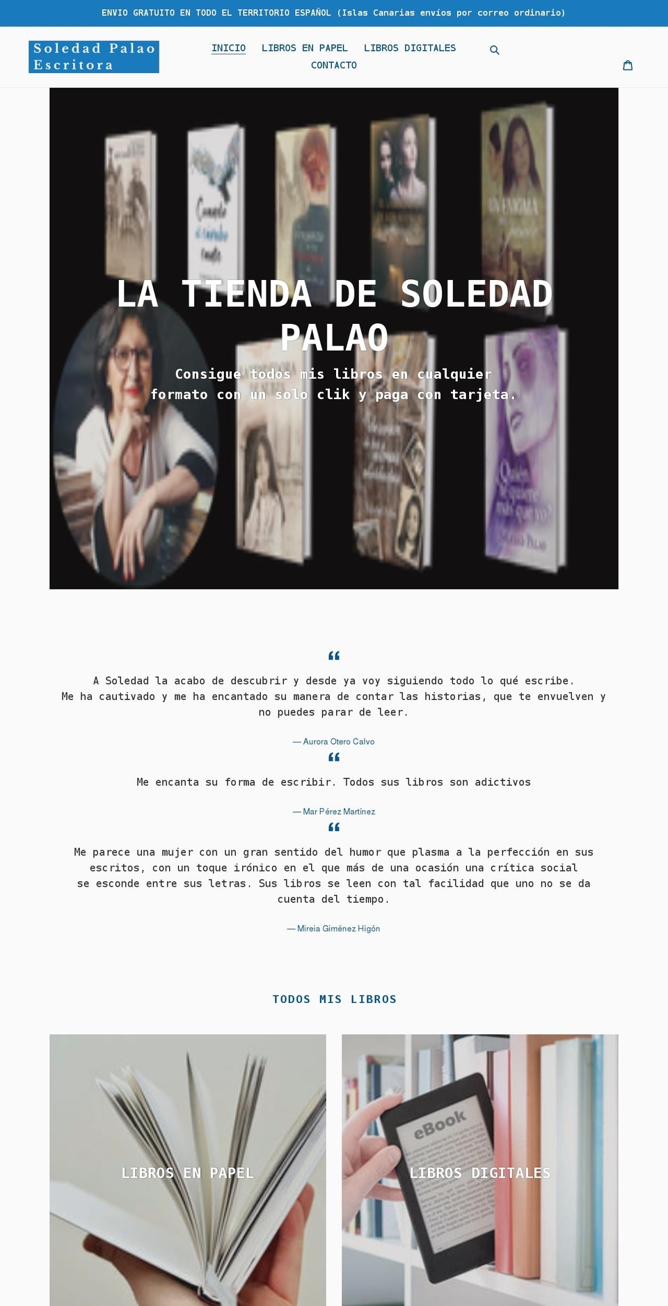 soledadpalaoescritora.com shopify website screenshot