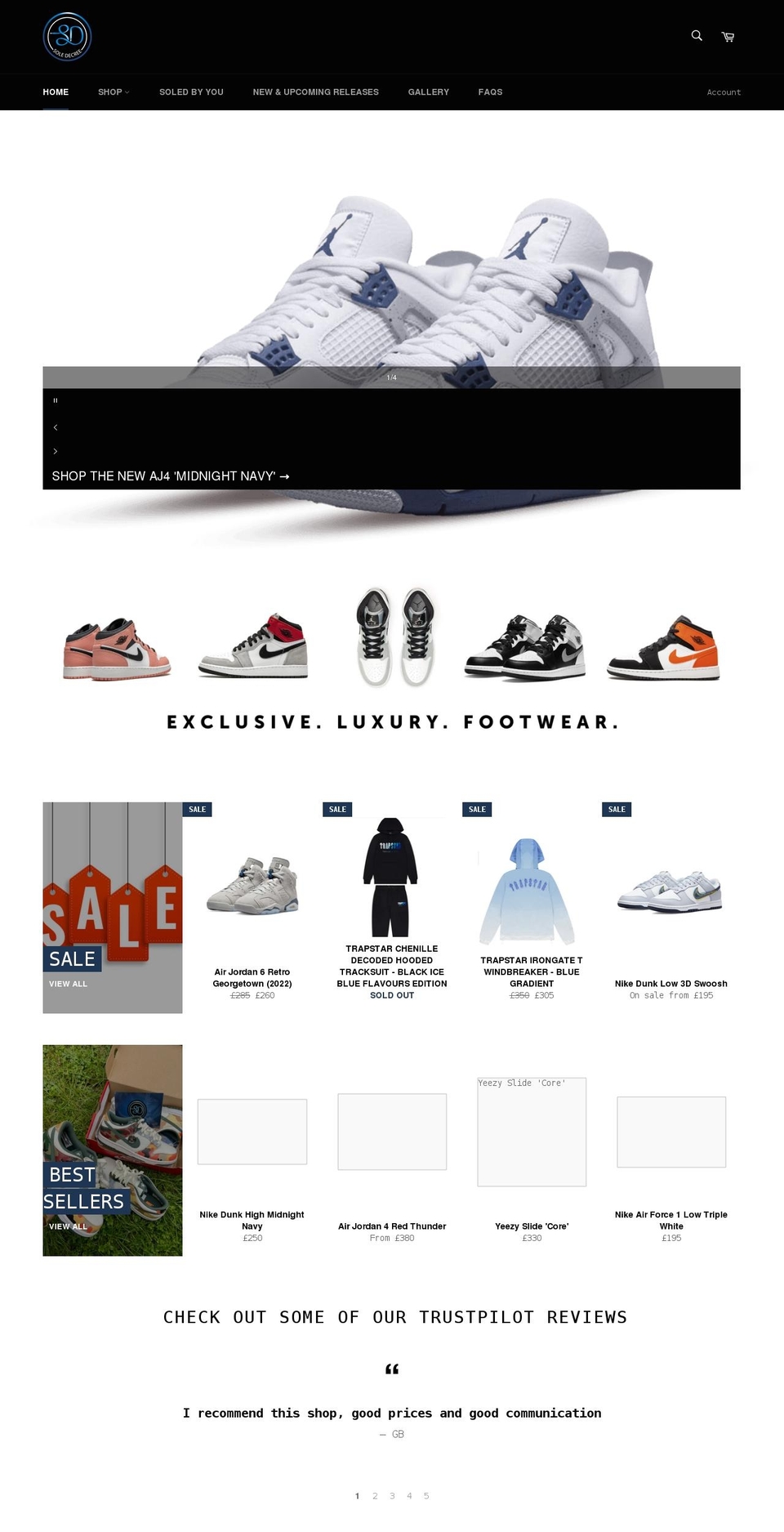 soledecree.co.uk shopify website screenshot