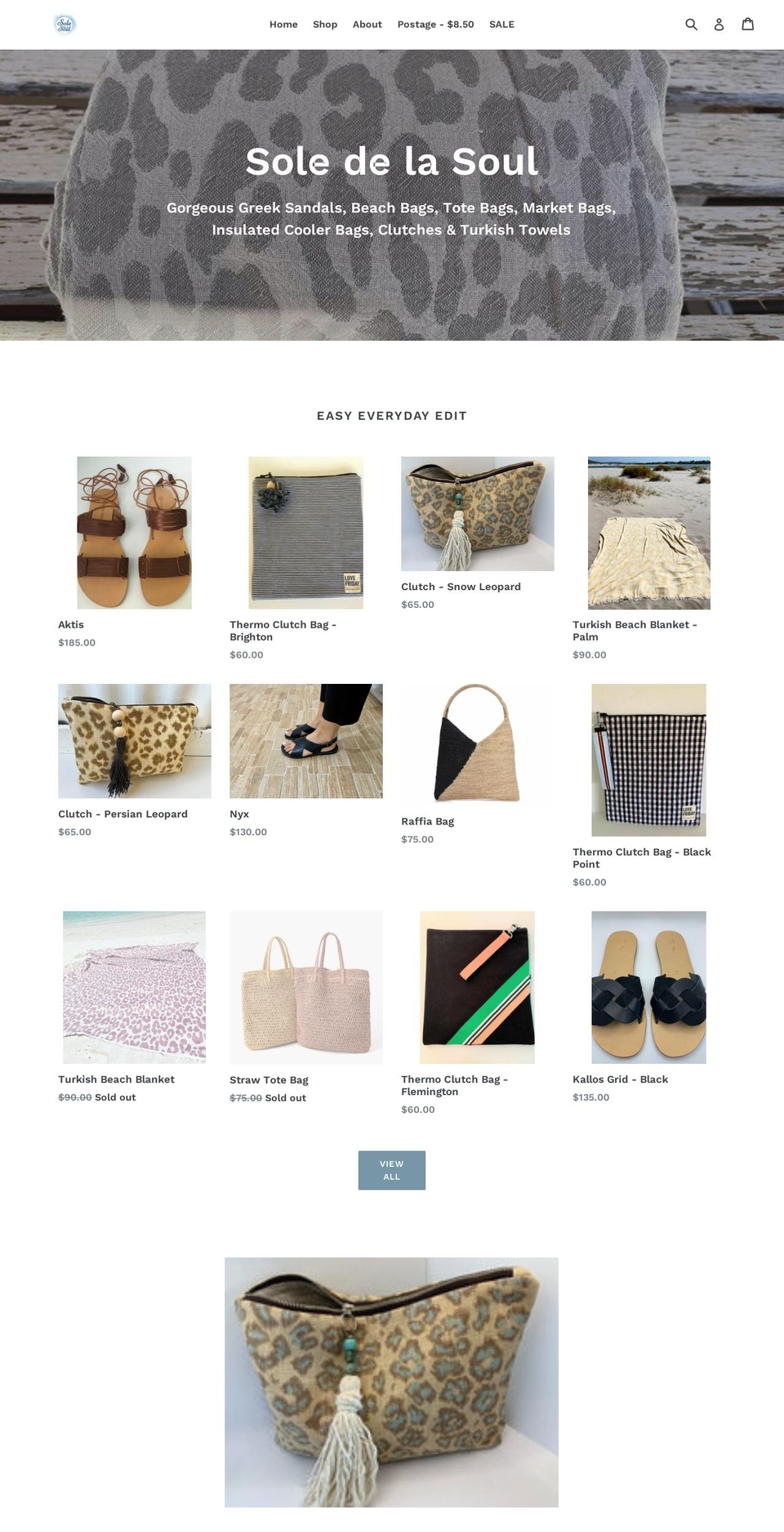 soledelasoul.com.au shopify website screenshot