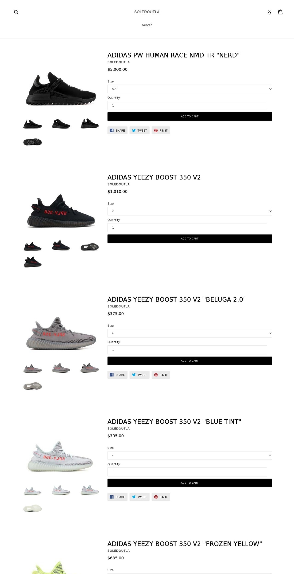 soledoutla.com shopify website screenshot