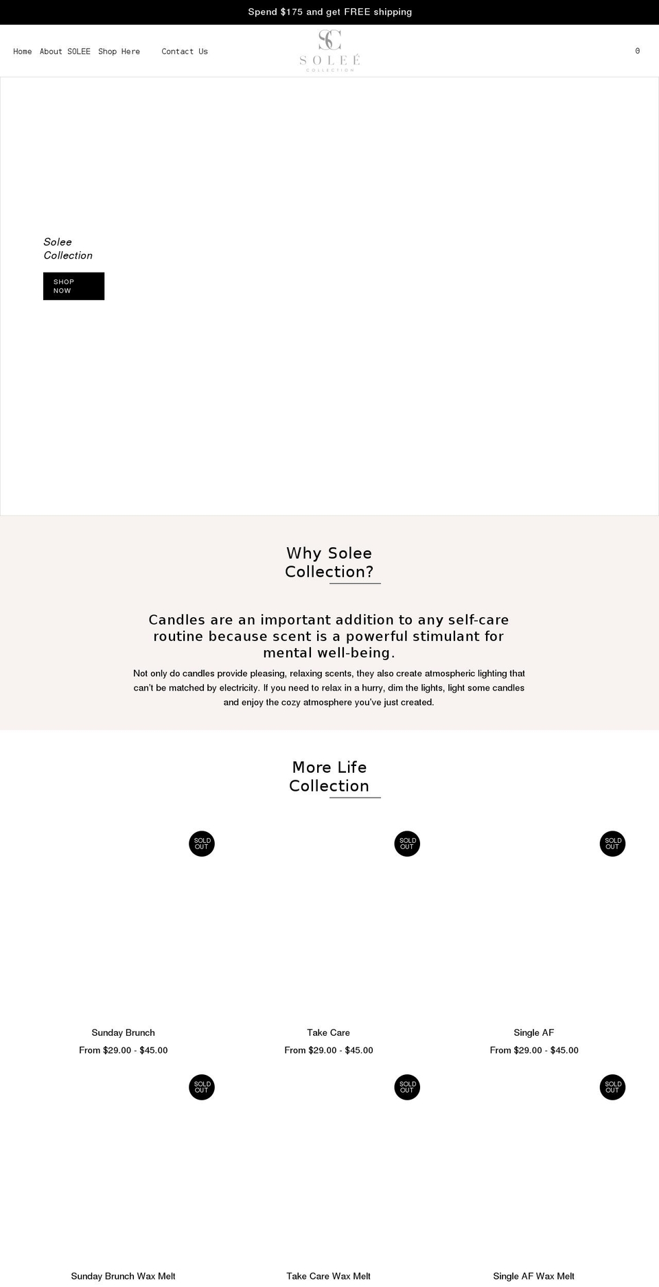 soleecollection.com shopify website screenshot