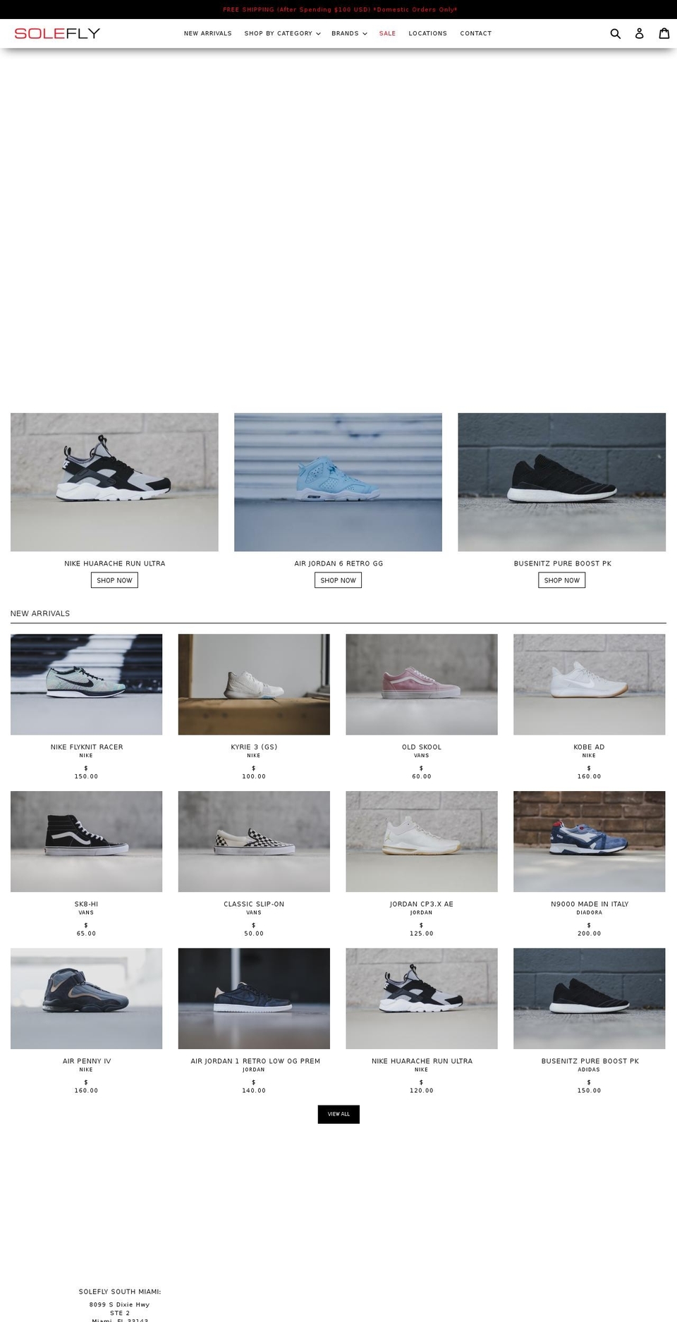solefly.com shopify website screenshot