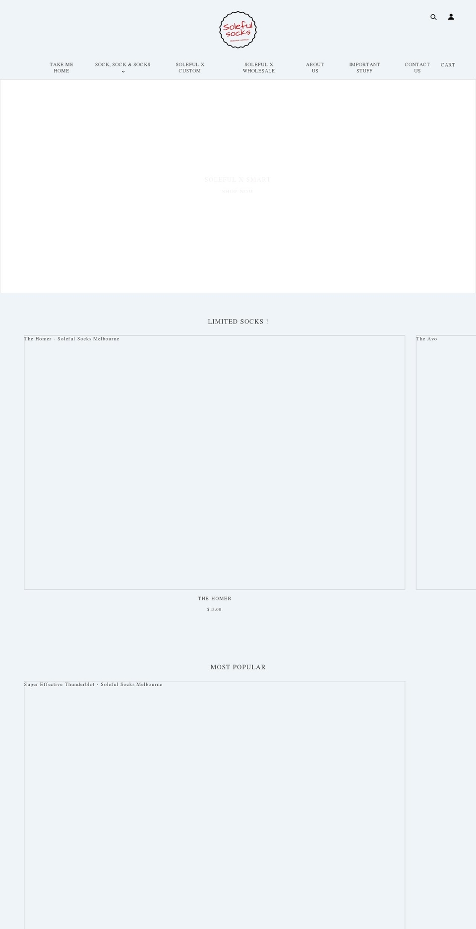 solefulsocks.com shopify website screenshot