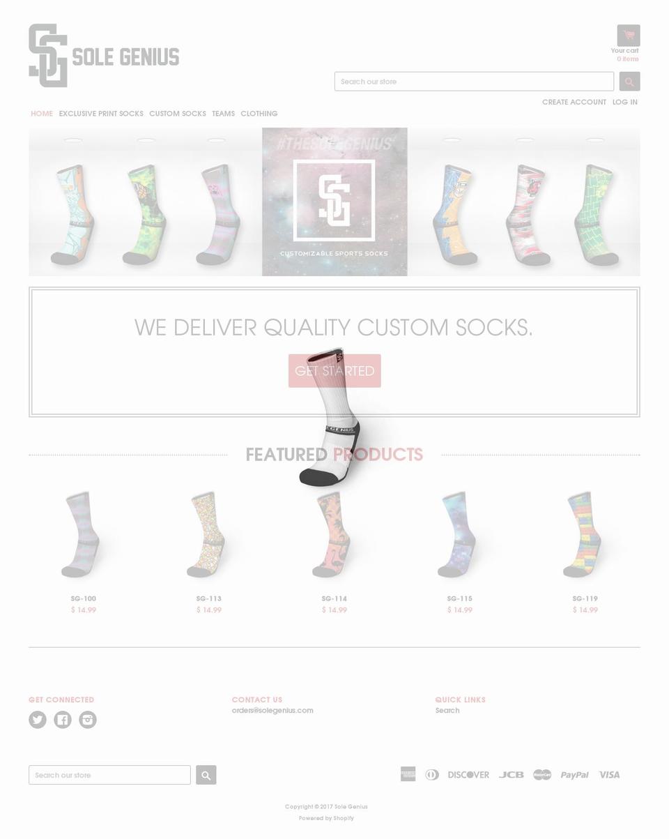 solegenius.com shopify website screenshot