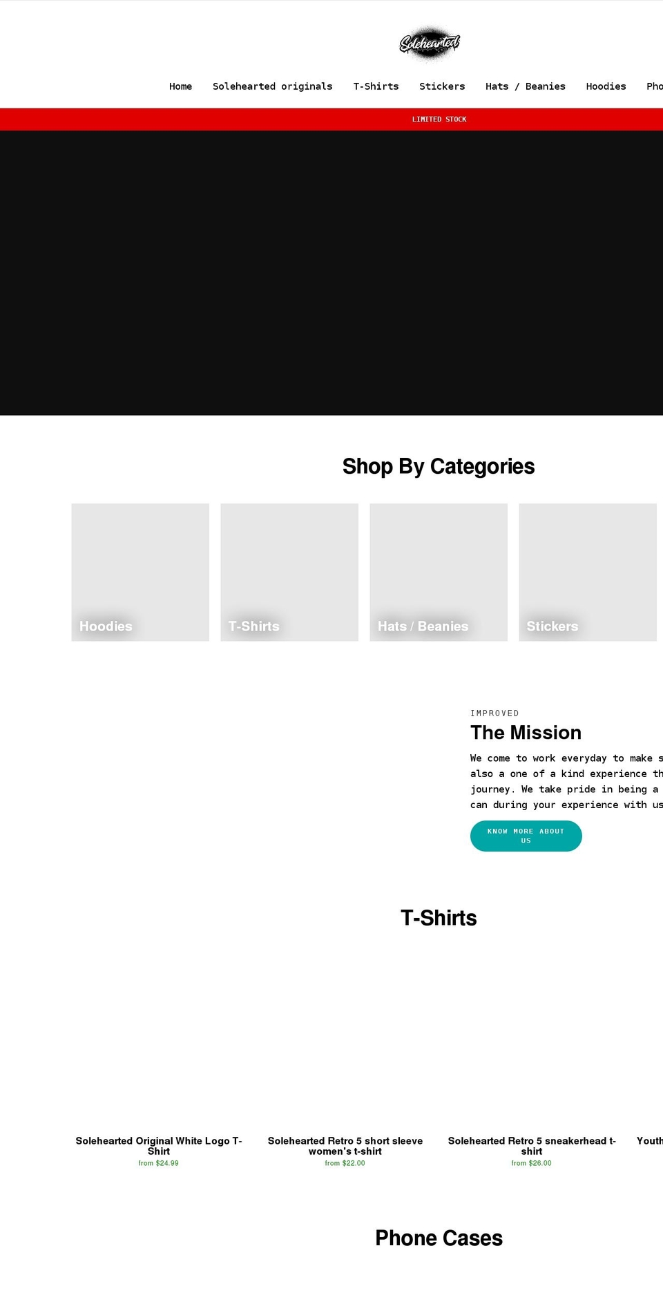 Theme export Shopify theme site example solehearted.com