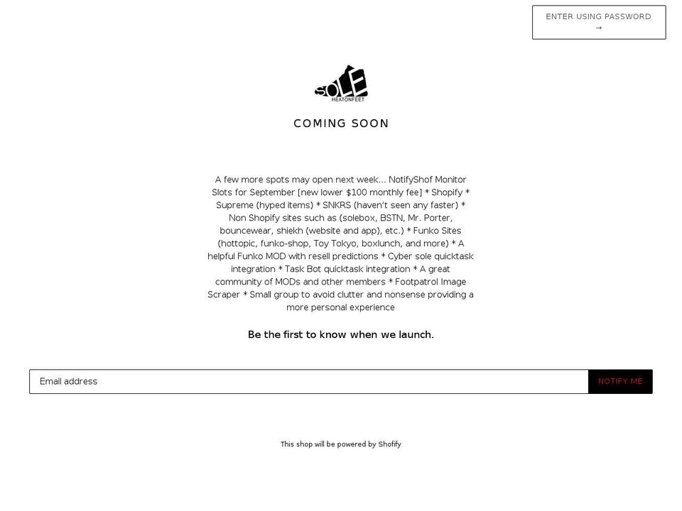 soleheatonfeet.com shopify website screenshot