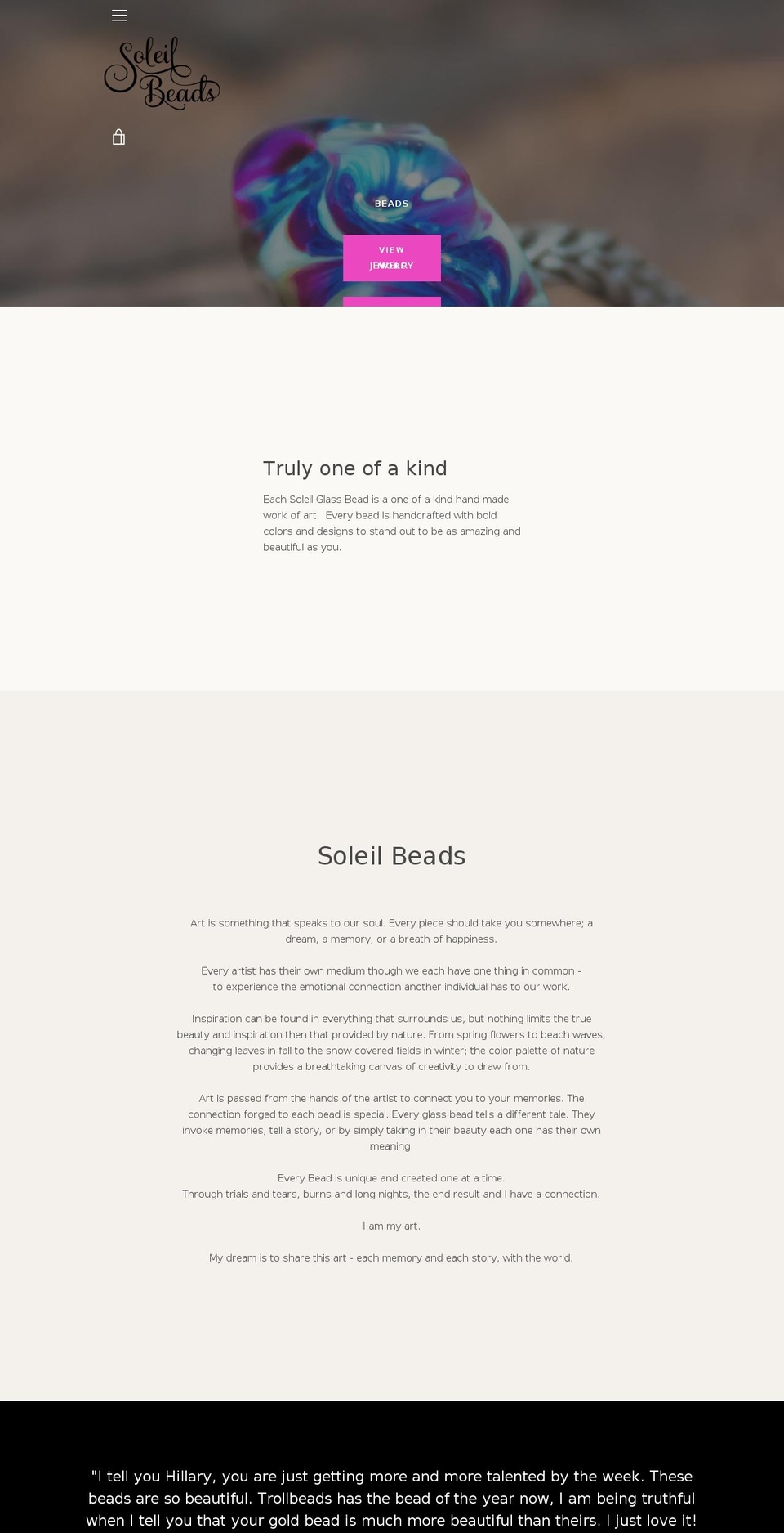 soleilbeads.com — Shopify storefront screenshot