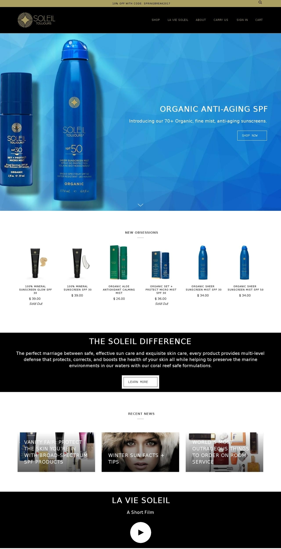 soleilgroupllc.com shopify website screenshot