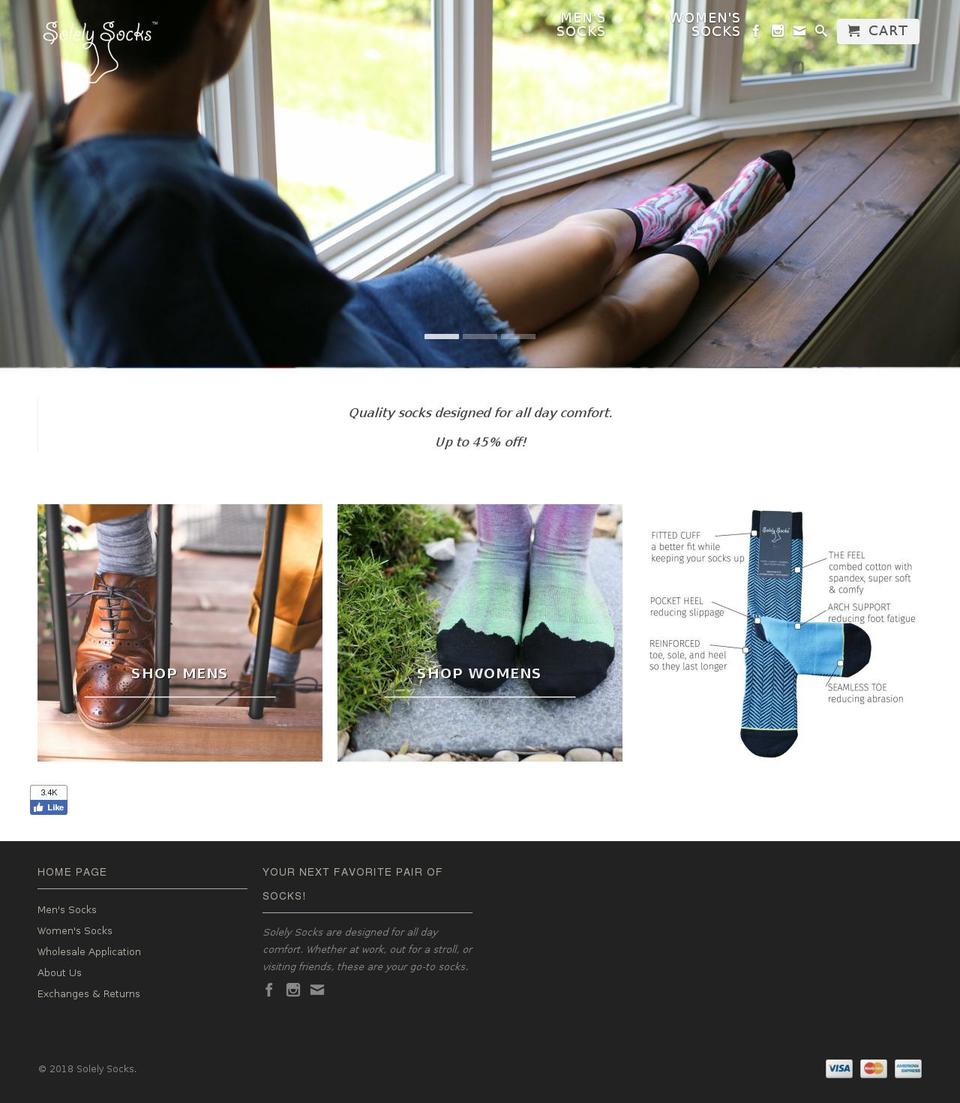 solelysocks.com — Shopify storefront screenshot