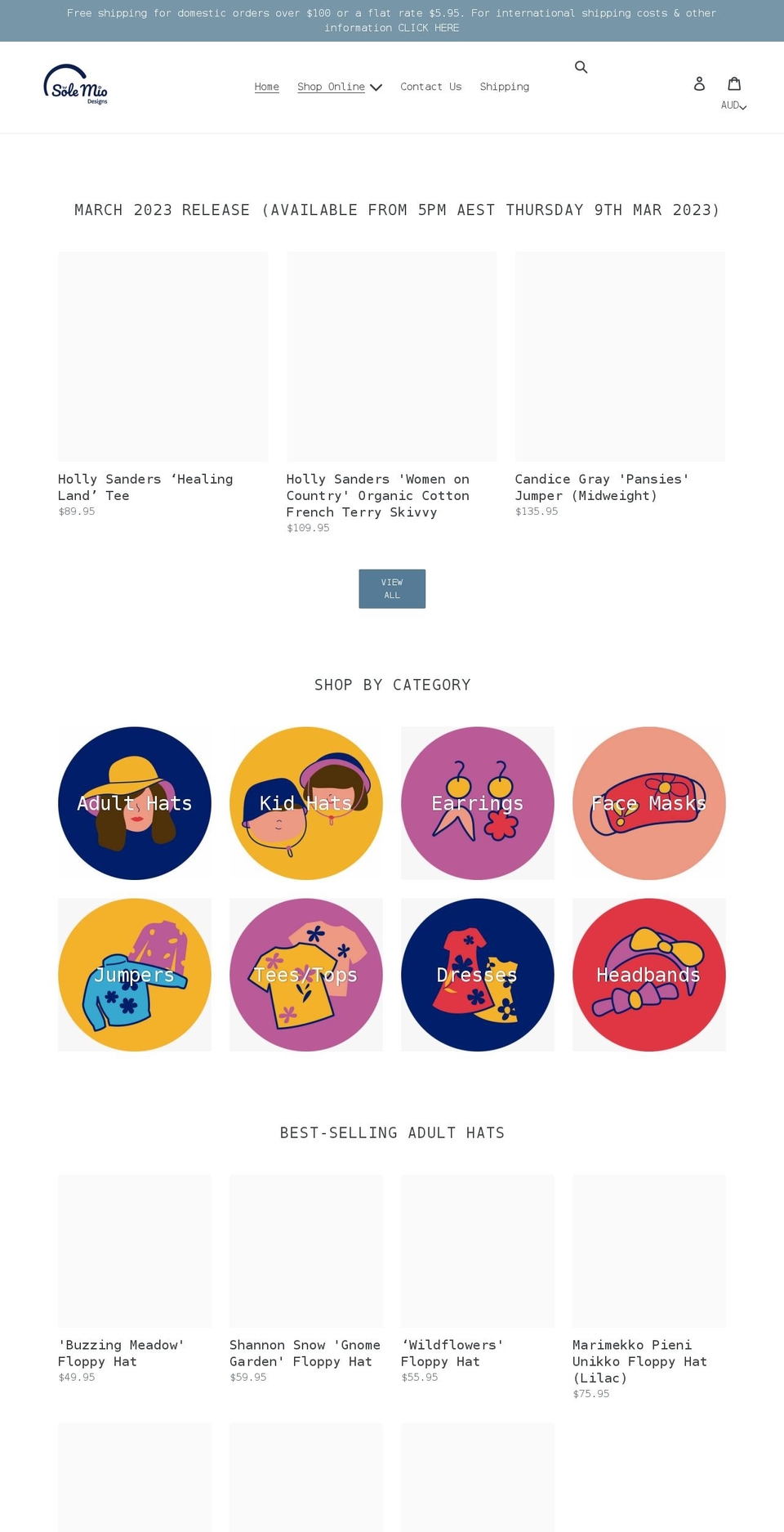 solemiodesigns.com.au shopify website screenshot