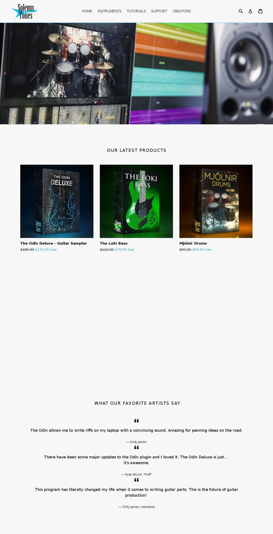 solemntones.com shopify website screenshot