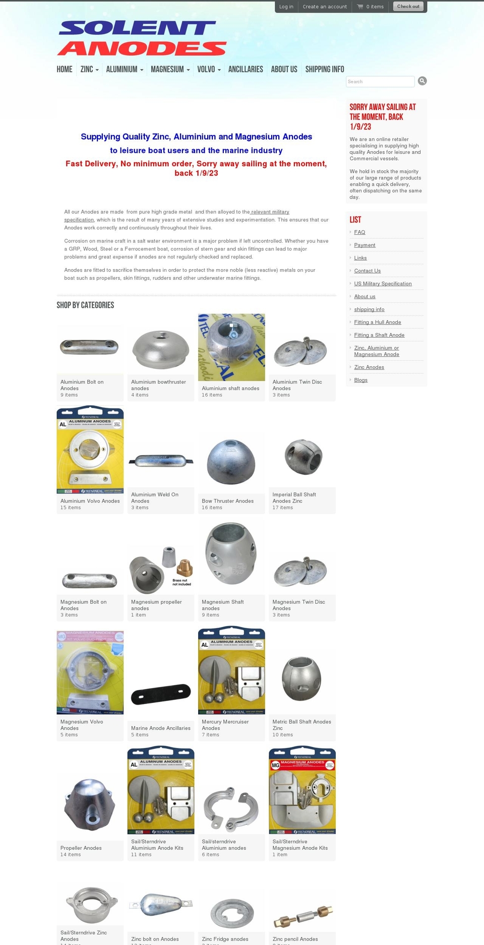 solentanodes.co.uk shopify website screenshot