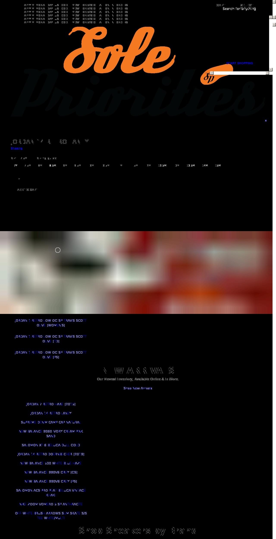 solepriorities.com shopify website screenshot