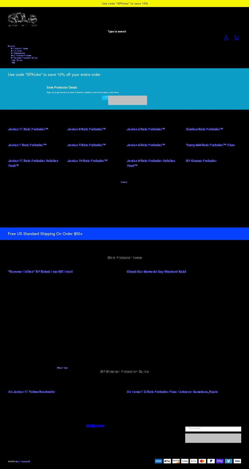 soleprotector.store shopify website screenshot